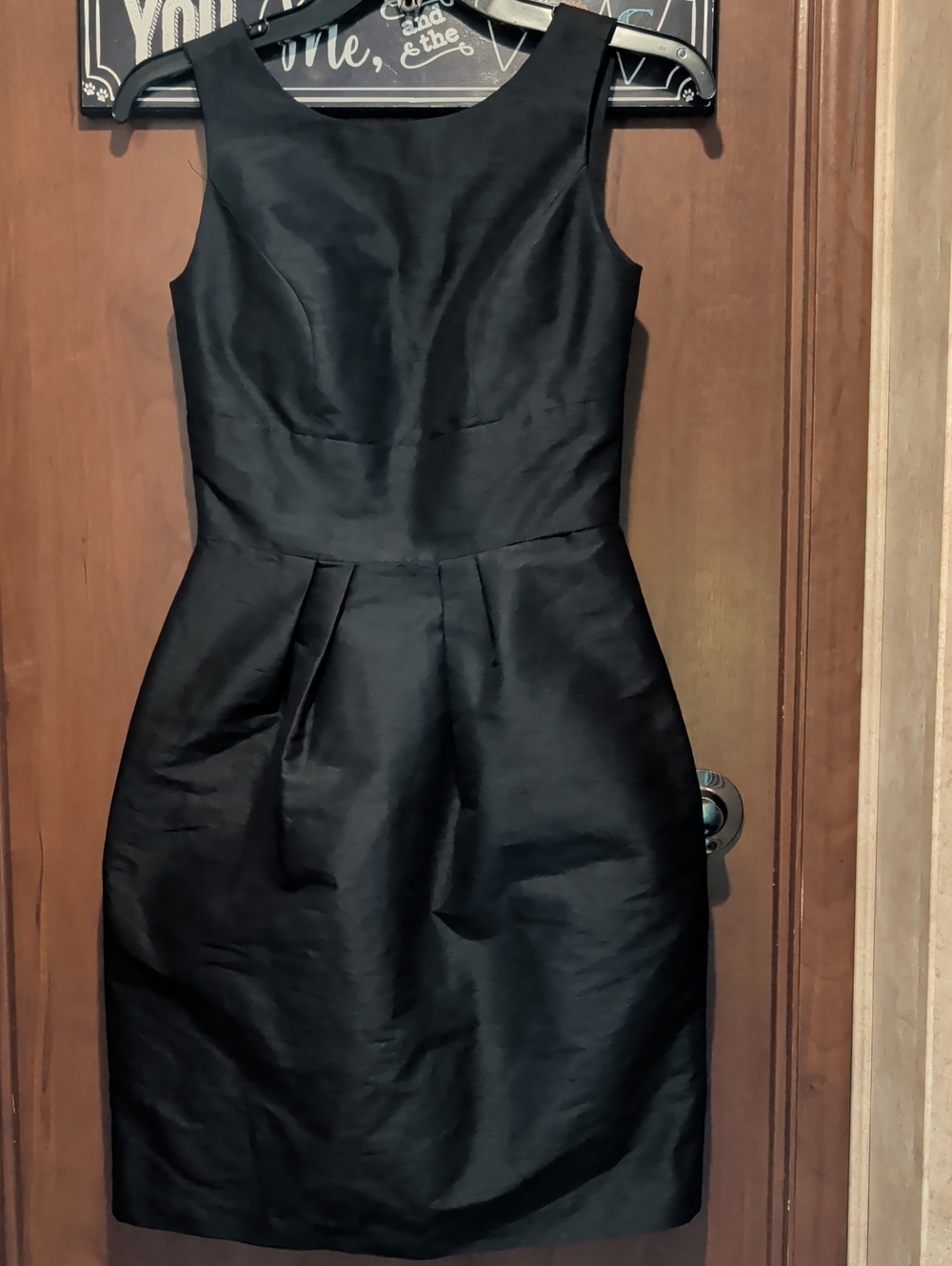 ALFRED SUNG Black Sleeveless Pleated A-Line Cocktail Dress